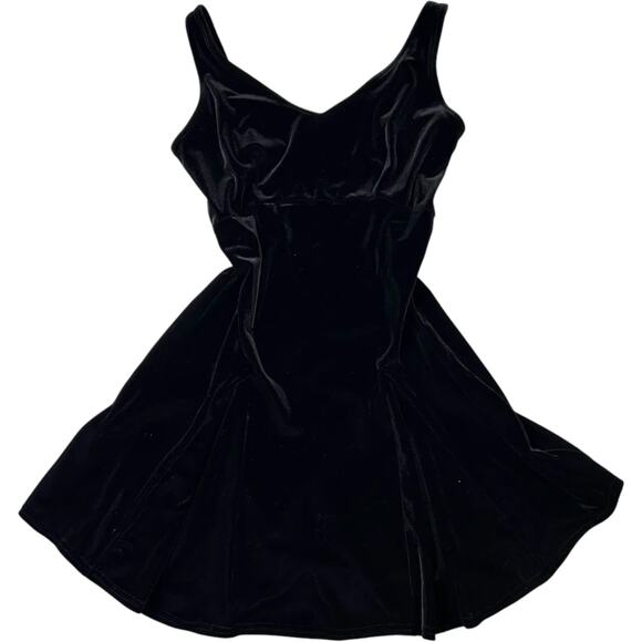Victoria’s Secret Dresses & Skirts - Victoria’s Secret Velvet Slip Dress XS Black Mini Fit Flare Party Y2K Soft Glam